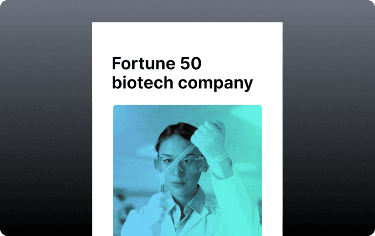 Preview image for an Infinitus case study about a Fortune 50 biotech company