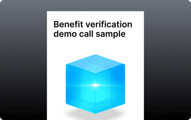 Preview image for demo video of the Infinitus AI agent performing a benefit verification call