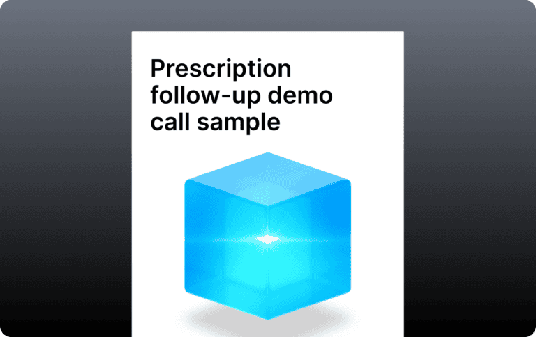 Preview image for demo video of the Infinitus AI agent performing a prescription follow-up call